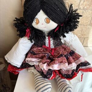 Handmade Homesewn Colorful Patchwork Doll Stuffed Animal Toy Plush Beautiful
